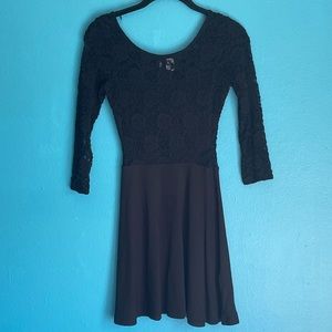 Divided Black Mini Dress